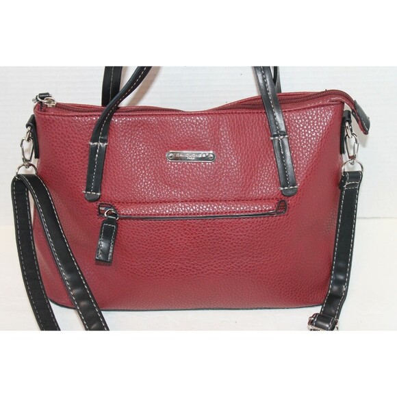 David Jones Paris Purse Rust Leather Crossbody Adjustable Strap Handbag - Picture 2 of 6